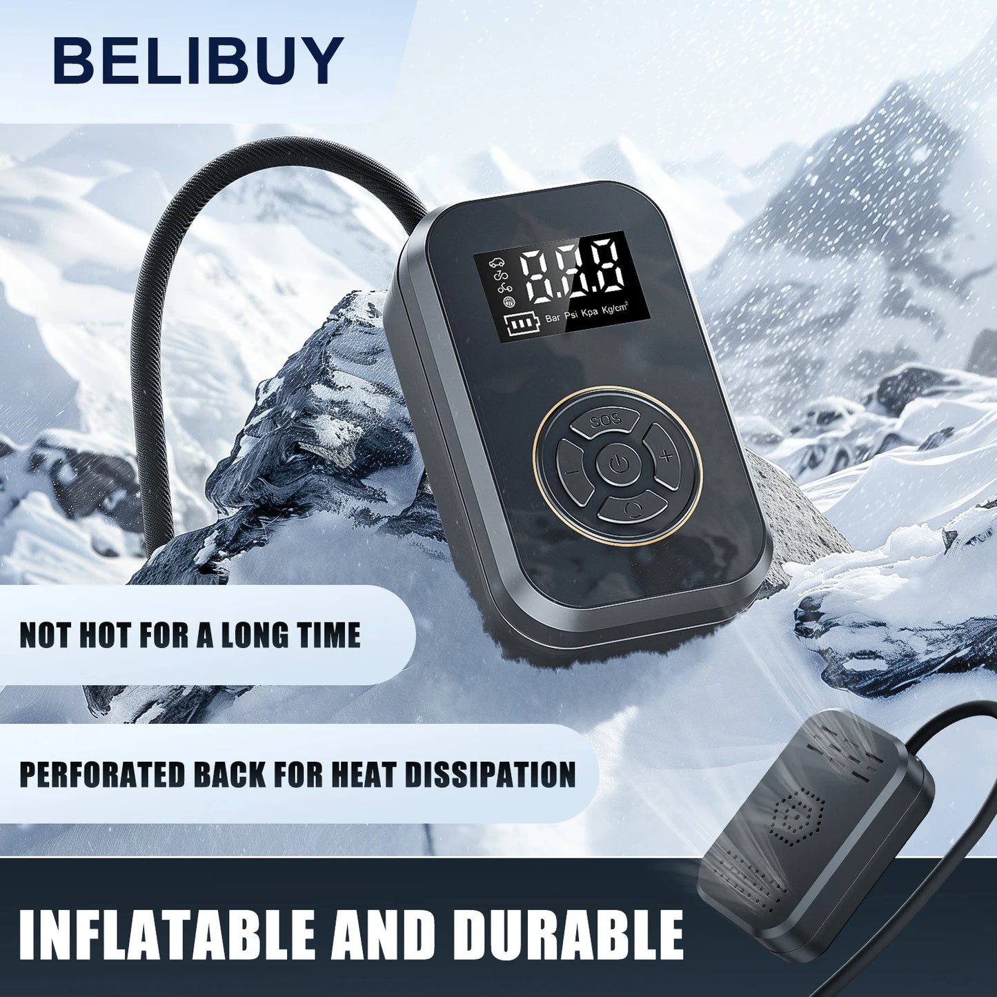 Belibuy Portable Tire Inflator With Digital Display Pump - Safety First Gear 25