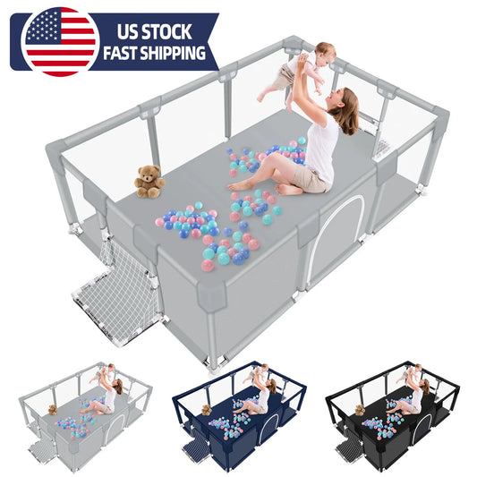 ANGDUO Baby Playpen With Soft Breathable Mesh Safety Fence - Safety First Gear 25