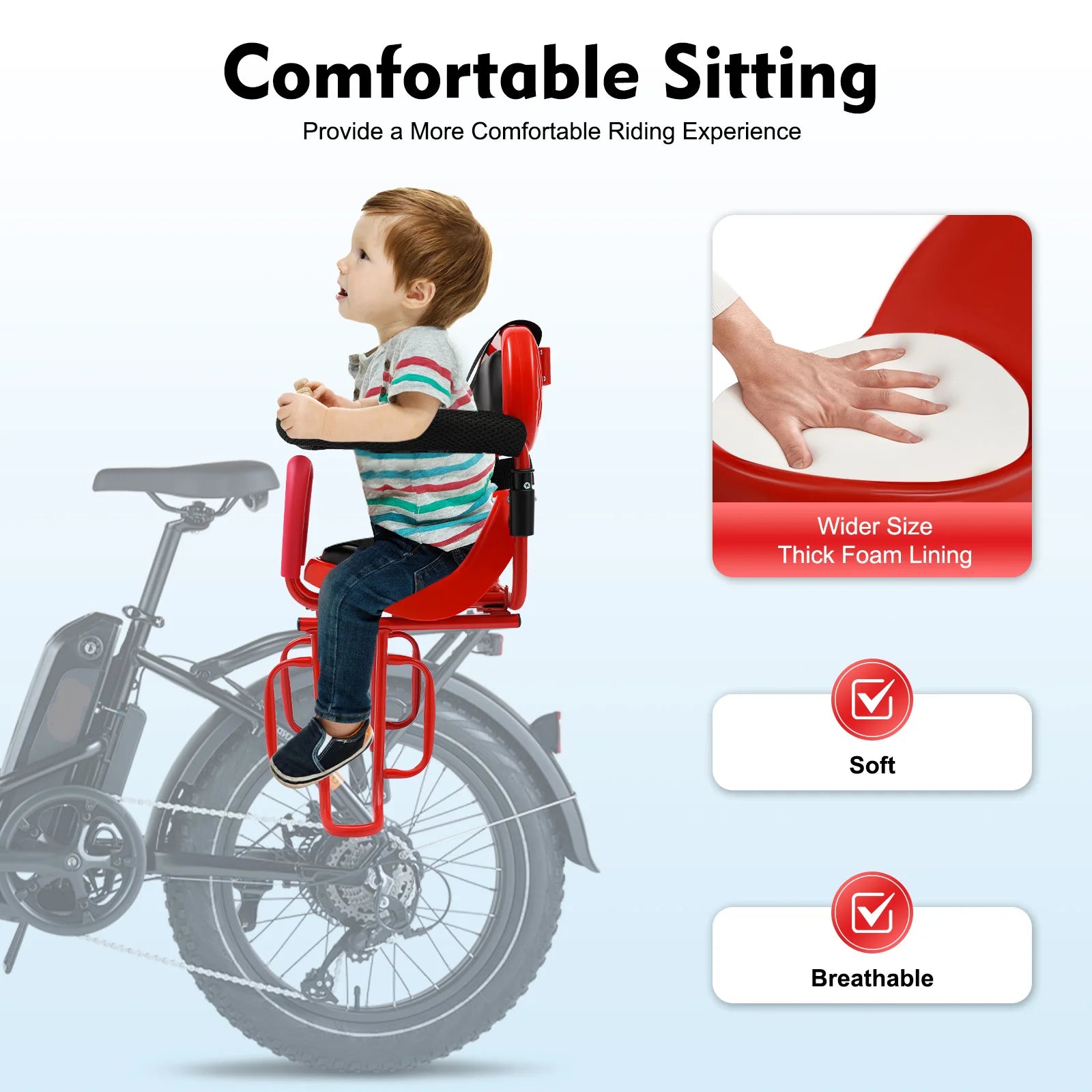 Hign-concerned Child Bike Safety Seat With Foot Pedal - Safety First Gear 25
