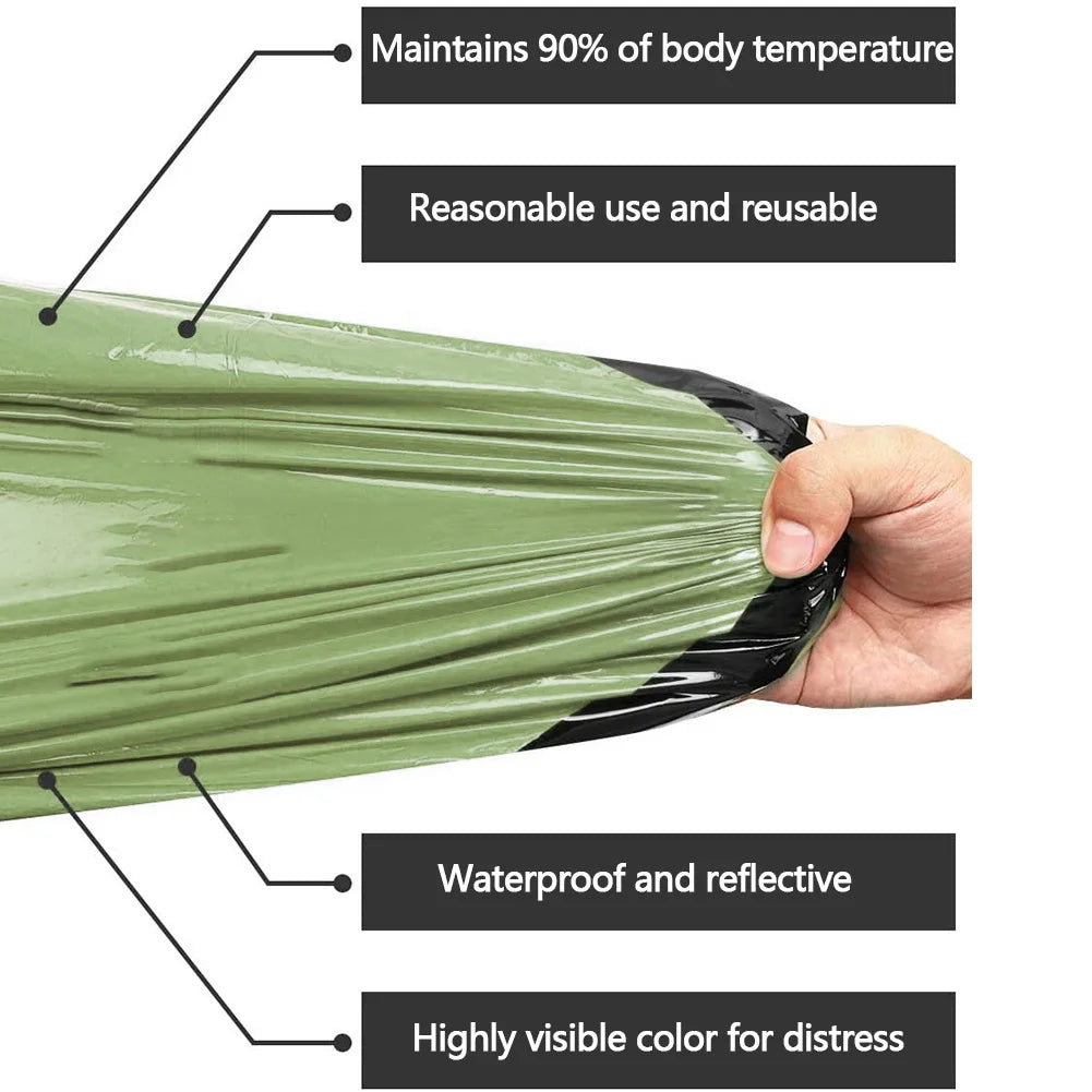 APWIKOGER Emergency Waterproof Sleeping Bag for Camping and Hiking - Safety First Gear 25