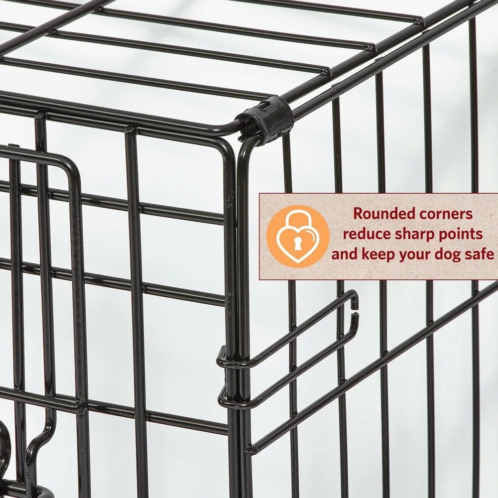 Heavy-Duty Double Door Folding Dog Crate with Divider Panel - Safety First Gear 25