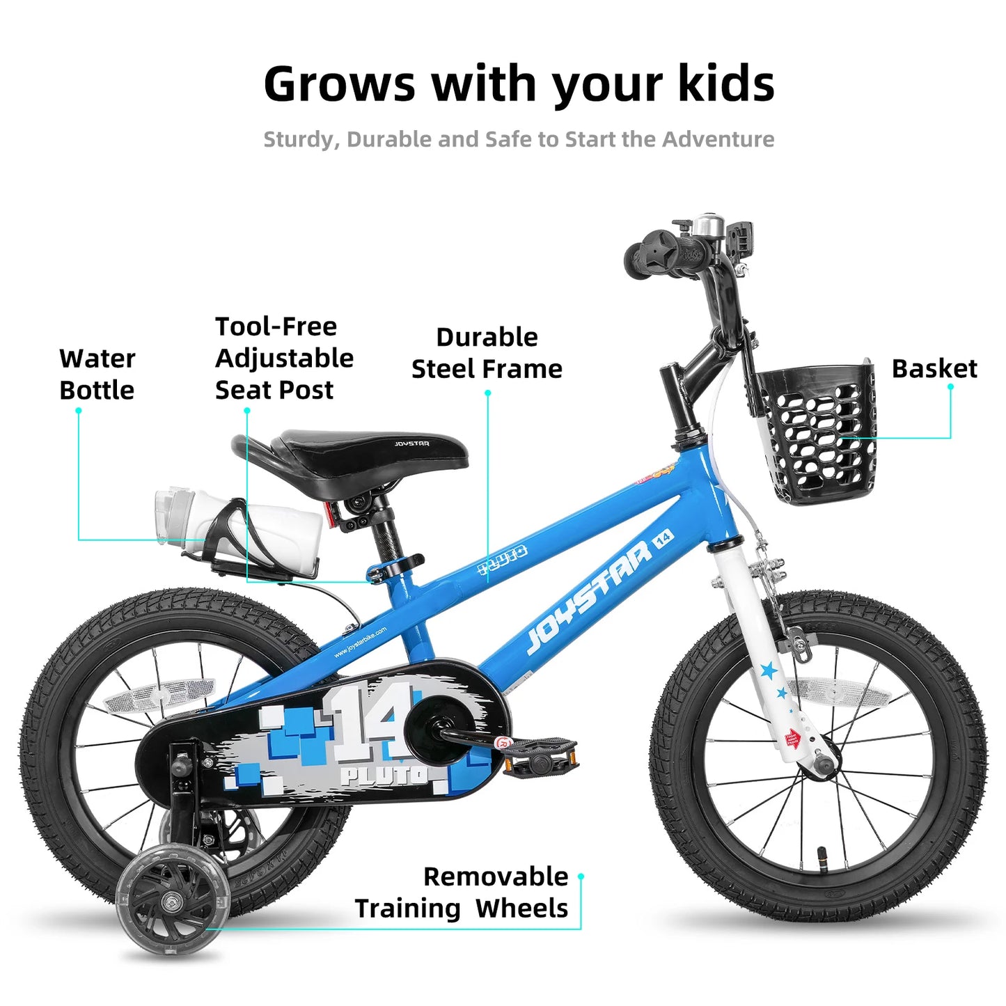 JOYSTAR Kids Bicycle With Light Up Training Wheels
