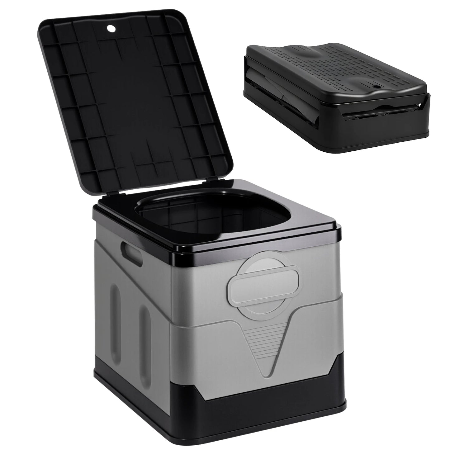 Portable Camping Toilet for Adults With Lid Paper Holder - Safety First Gear 25