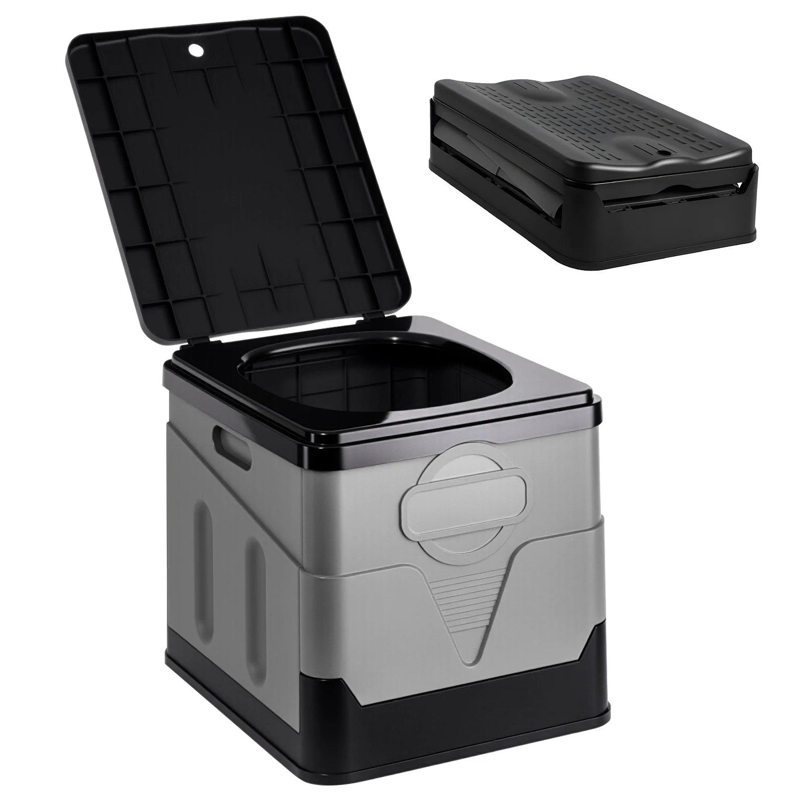 Portable Camping Toilet for Adults With Lid Paper Holder - Safety First Gear 25