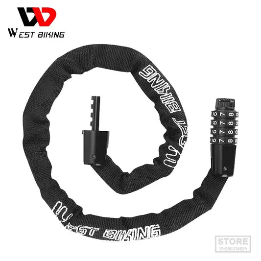 West Biking Chain Lock Four Digit Code Anti Theft Portable - Safety First Gear 25
