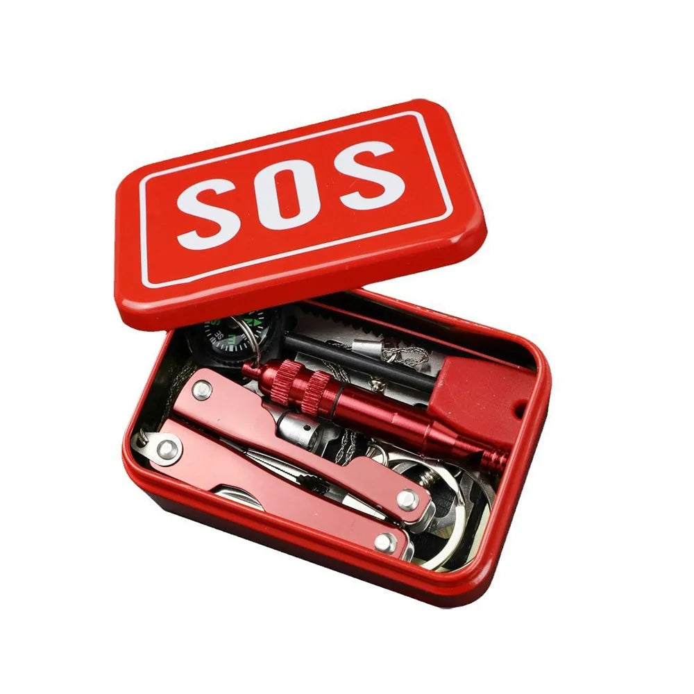 Hign-concerned SOS Emergency Fieldcraft Survival Toolkit Box For Outdoor Expeditions - Safety First Gear 25