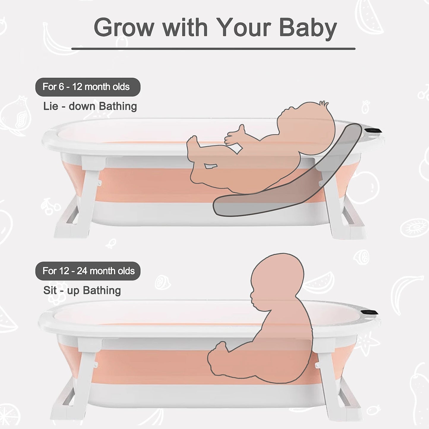 Foldable Baby Bathtub For Newborns Portable Travel Bath Basin