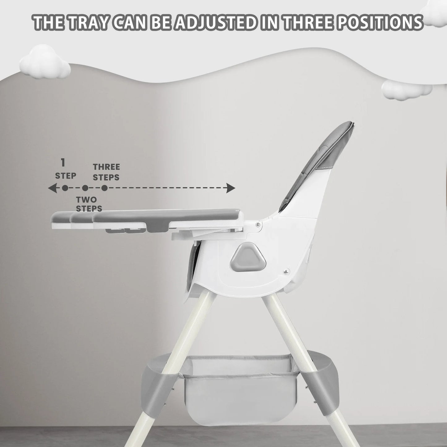 UBRAVOO Foldable Baby High Chair With Antislip Pad Toy Rack - Safety First Gear 25