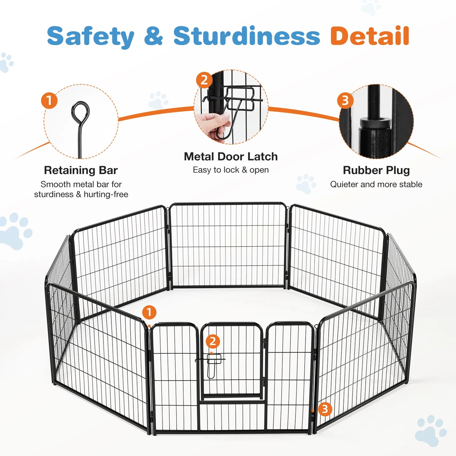 Heavy Duty Metal Dog Playpen for Indoor and Outdoor Use - Safety First Gear 25