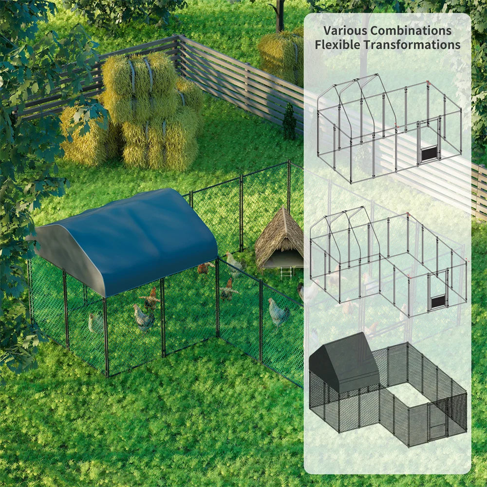 BORWART Heavy Duty Walk In Chicken Coop With UV Cover