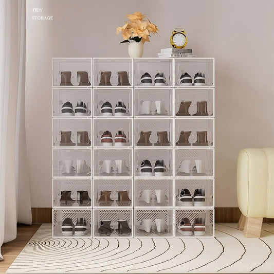Transparent Shoe Storage Organizers Stackable Foldable Dustproof Cases - Safety First Gear 25