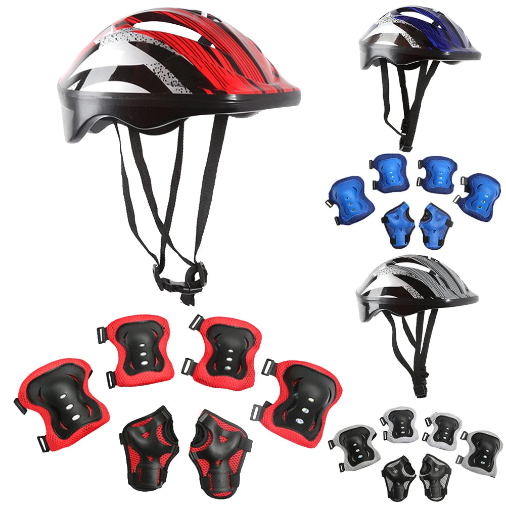 Hign-concerned 7Pcs Safety Skating Helmet Pad Set For Kids - Safety First Gear 25