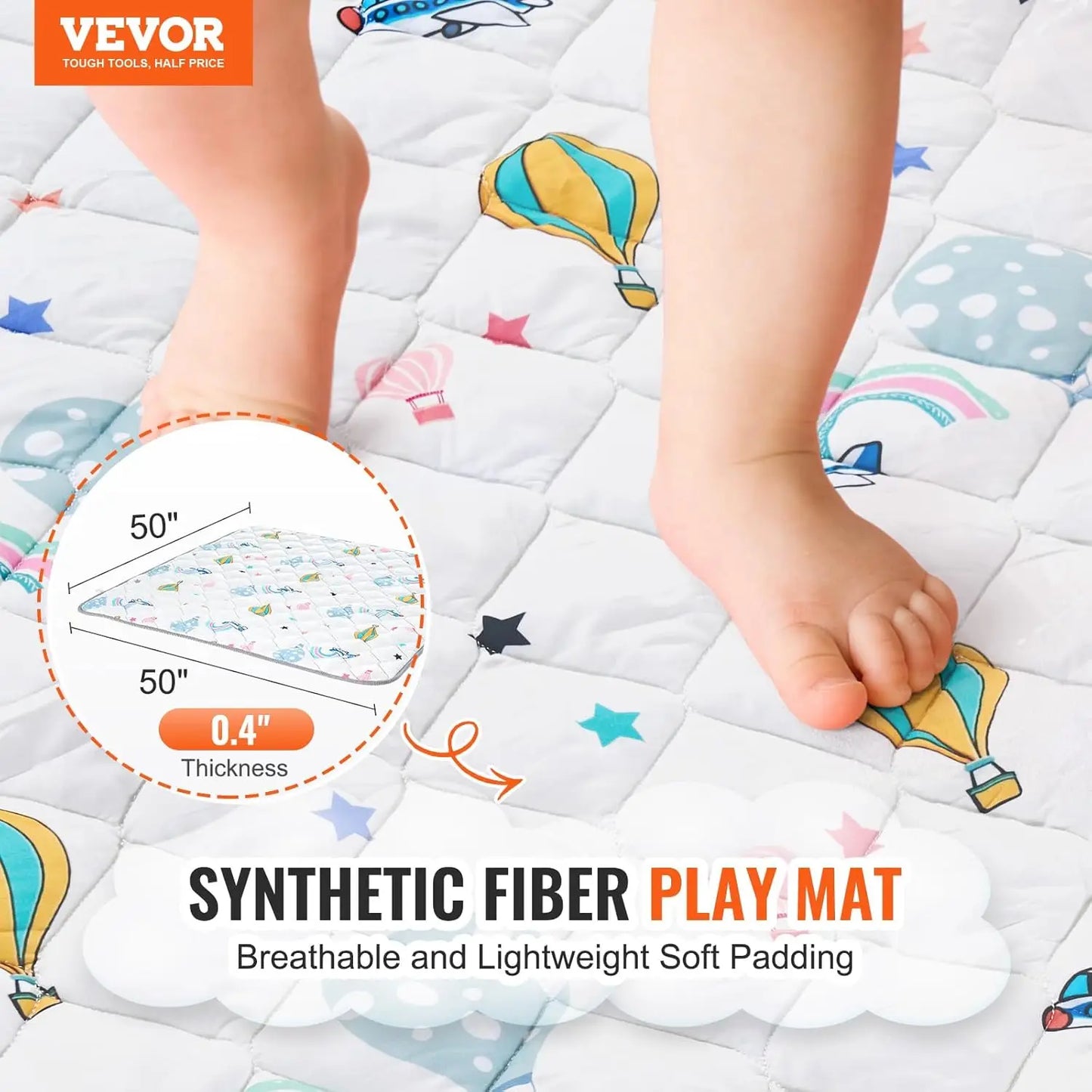 Soft Non-Slip Baby Play Mat for Crawling and Tummy Time - Safety First Gear 25