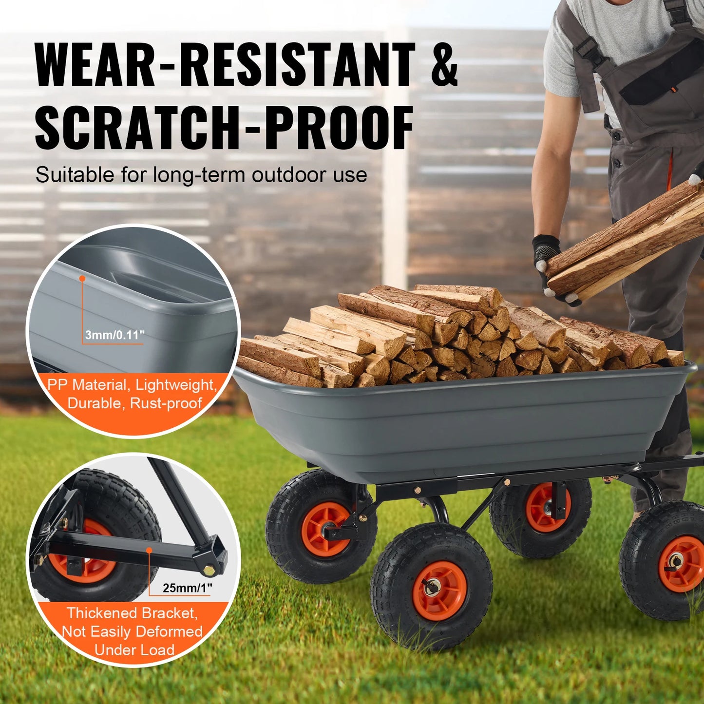 VEVOR SucceBuy Poly Garden Dump Cart Easy Assembly