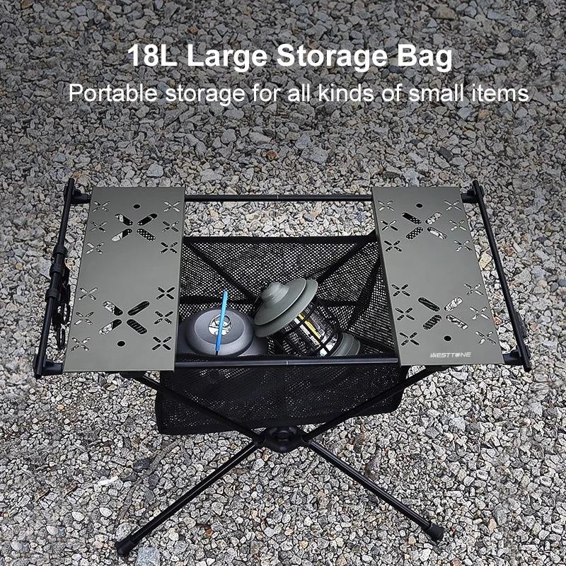 West Tune Folding Camping Table Aluminum Lightweight Portable Mesh Bag - Safety First Gear 25