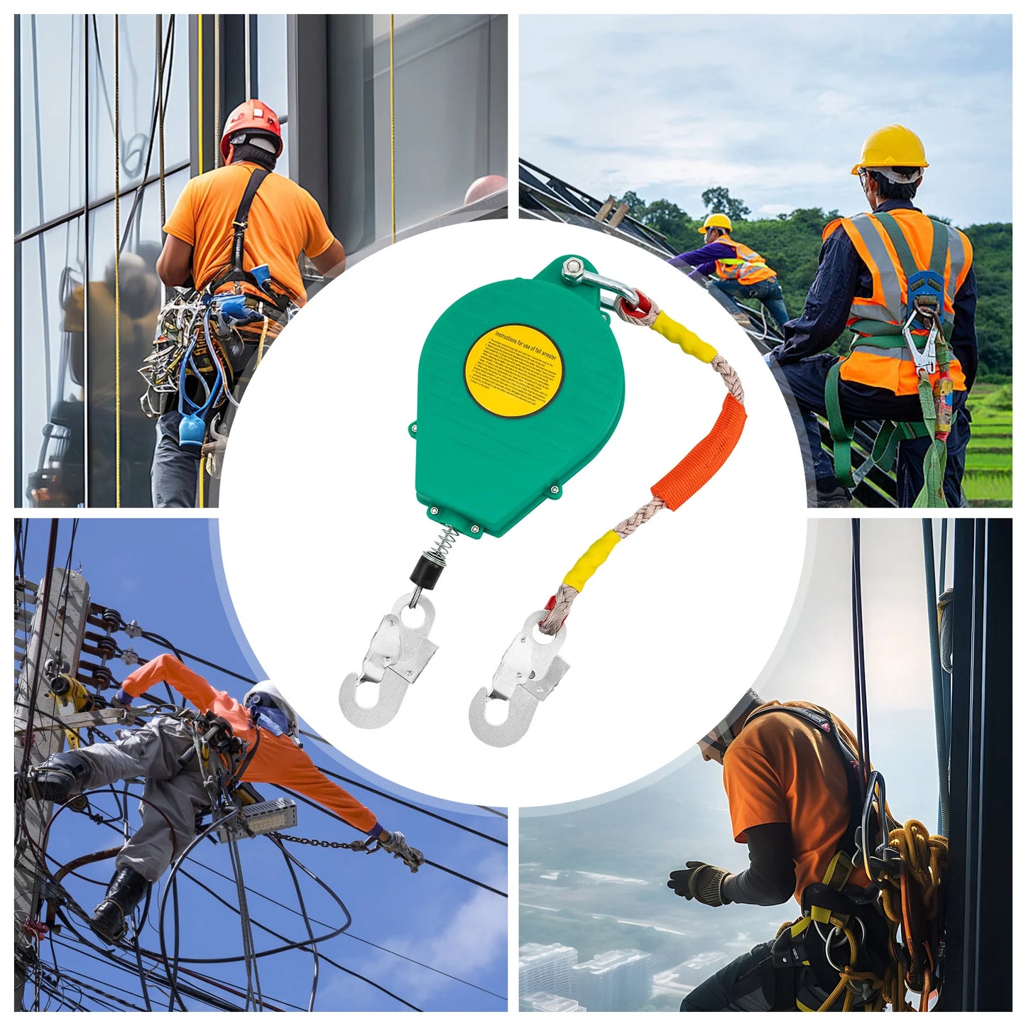 Self Retracting Lifeline Anti Ratchet Dual Disc Braking - Safety First Gear 25