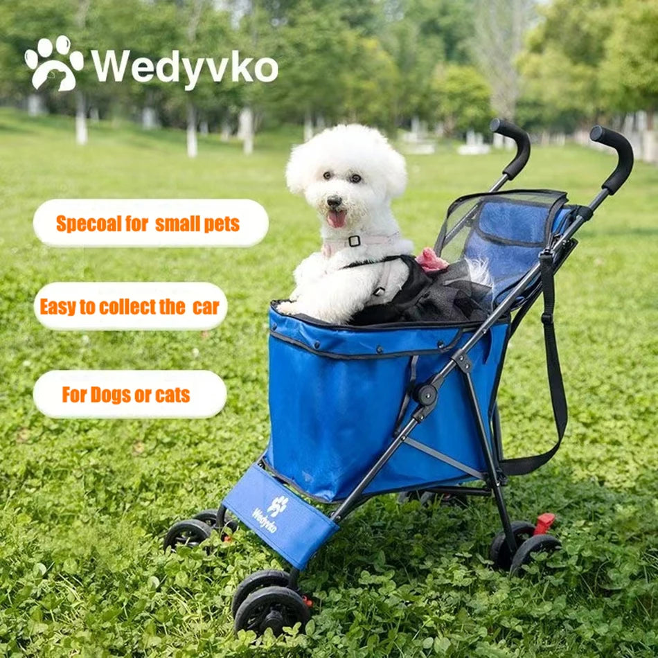 Pet Stroller for Dogs and Cats Travel Carrier with Wheels - Safety First Gear 25