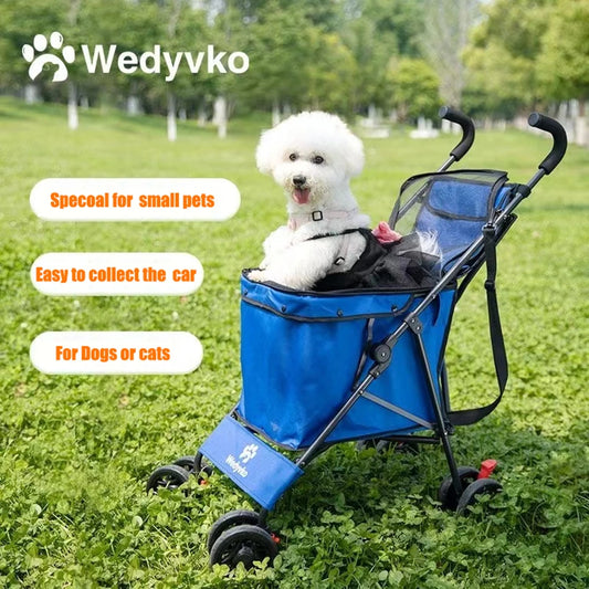 Pet Stroller for Dogs and Cats Travel Carrier with Wheels - Safety First Gear 25