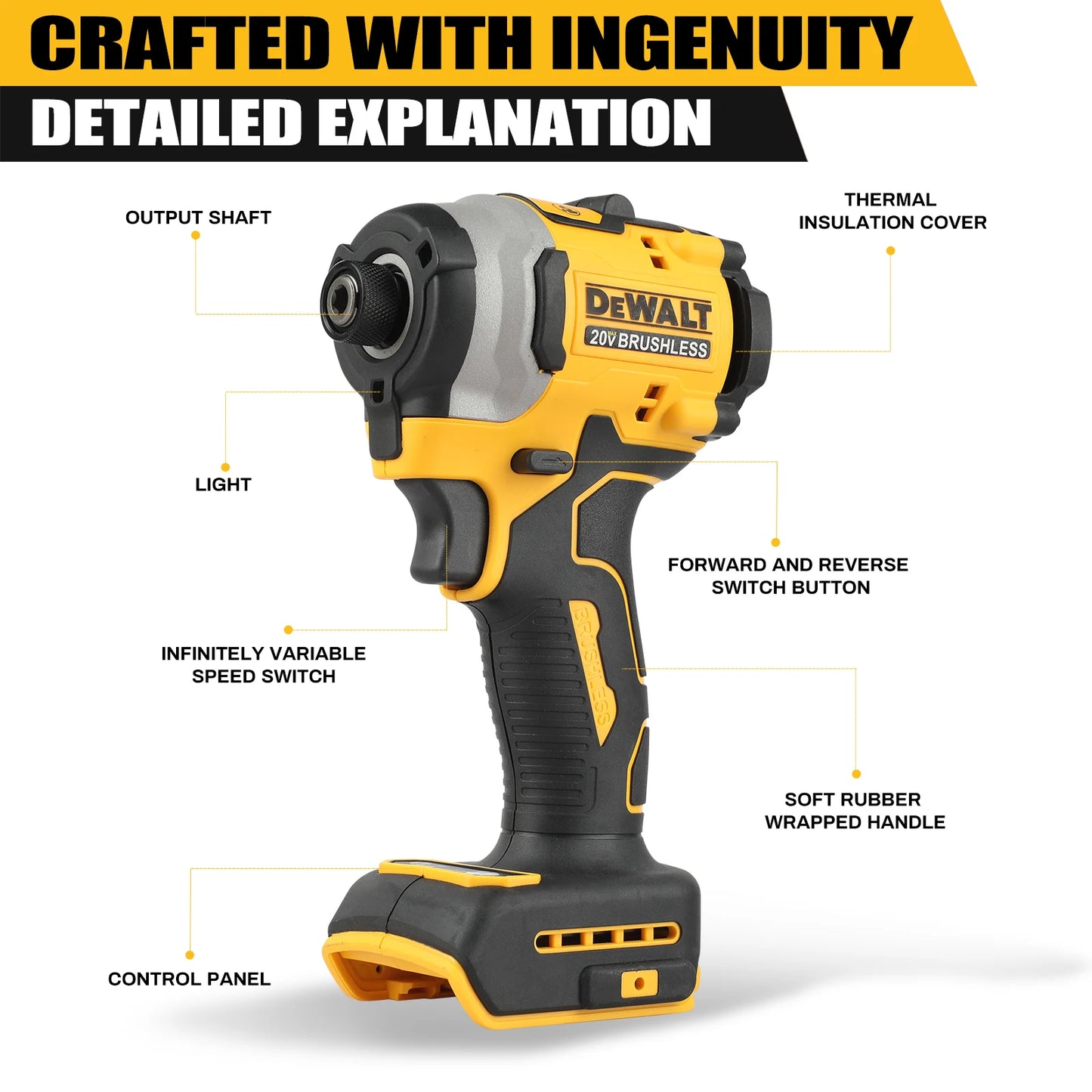 DeWalt 20V Max Brushless Combo Kit DCF805 DCD850 With Bag