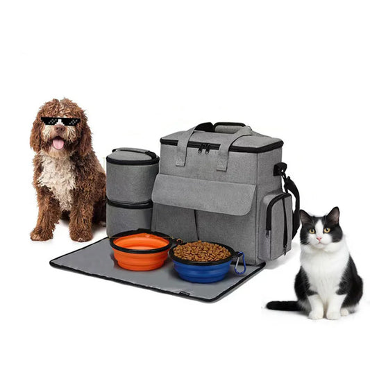 TWISTER.CK Dog Travel Bag Backpack With Food Bags And Bowls