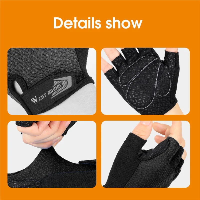 West Biking Half Finger Cycling Gloves Anti Slip MTB - Safety First Gear 25