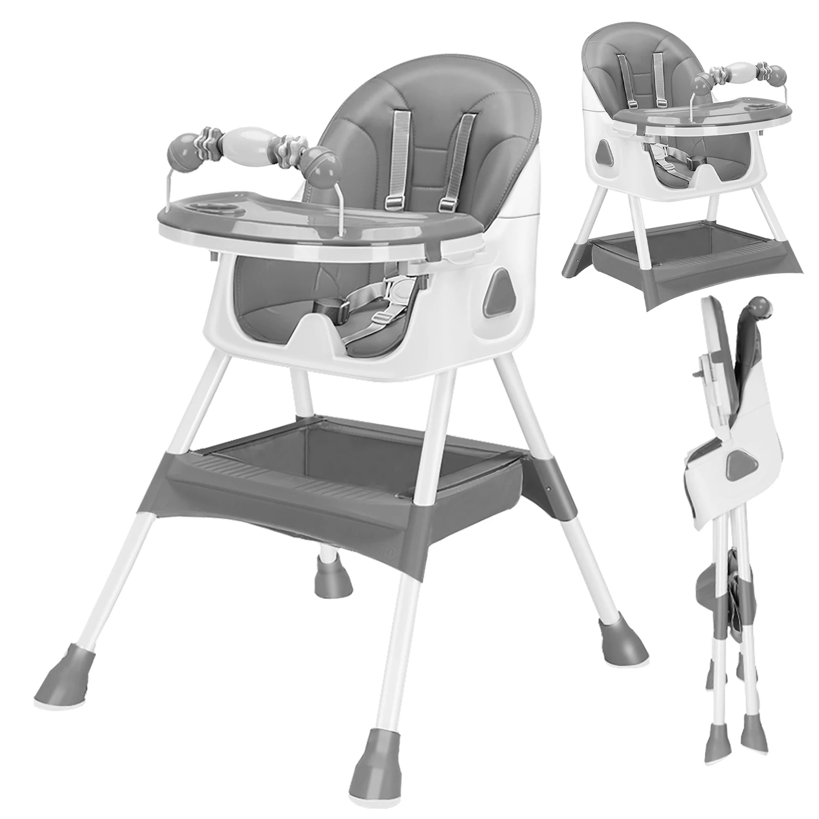 UBRAVOO Foldable Baby High Chair With Antislip Pad Toy Rack - Safety First Gear 25