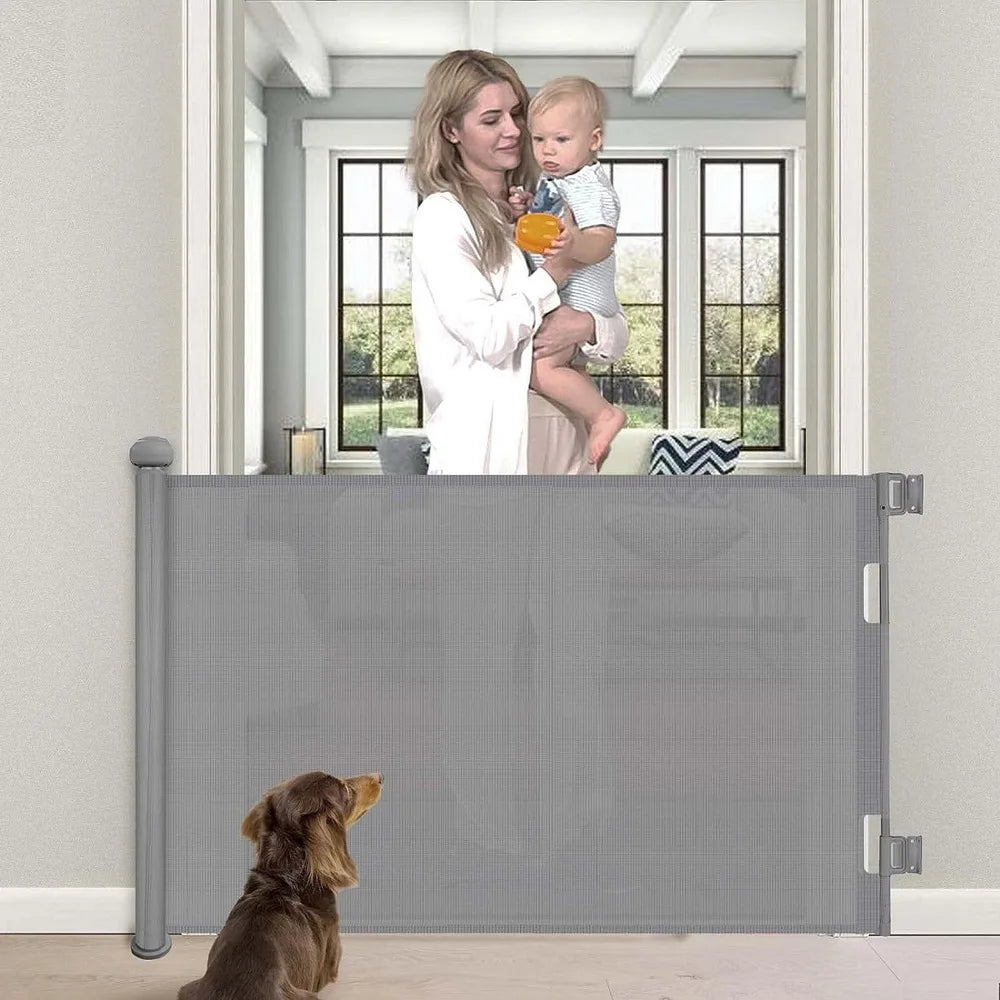 Retractable Baby Gate For Doorways And Stairs Indoor Outdoor Pet Gate