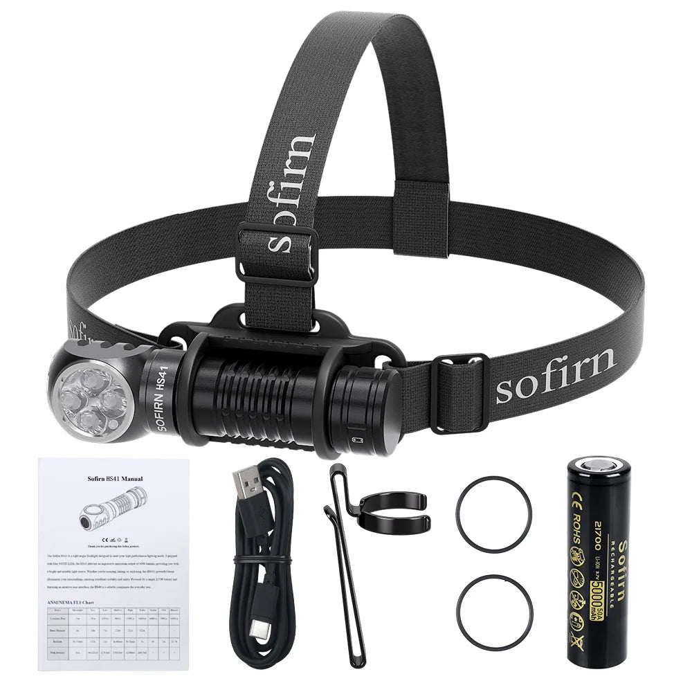 Sofirn HS41 Headlamp 4000lm USB C Rechargeable SST20 LED - Safety First Gear 25