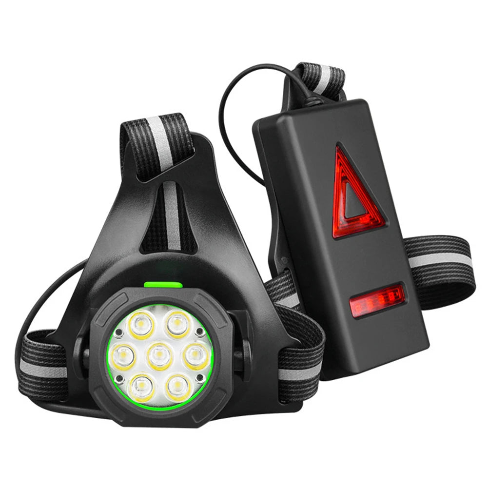 LED Cycling Chest Light 3 Modes Ultra Bright Safety Lamp Adjustable Lightweight Chest Run Light 360LM for Camping Hiking Running
