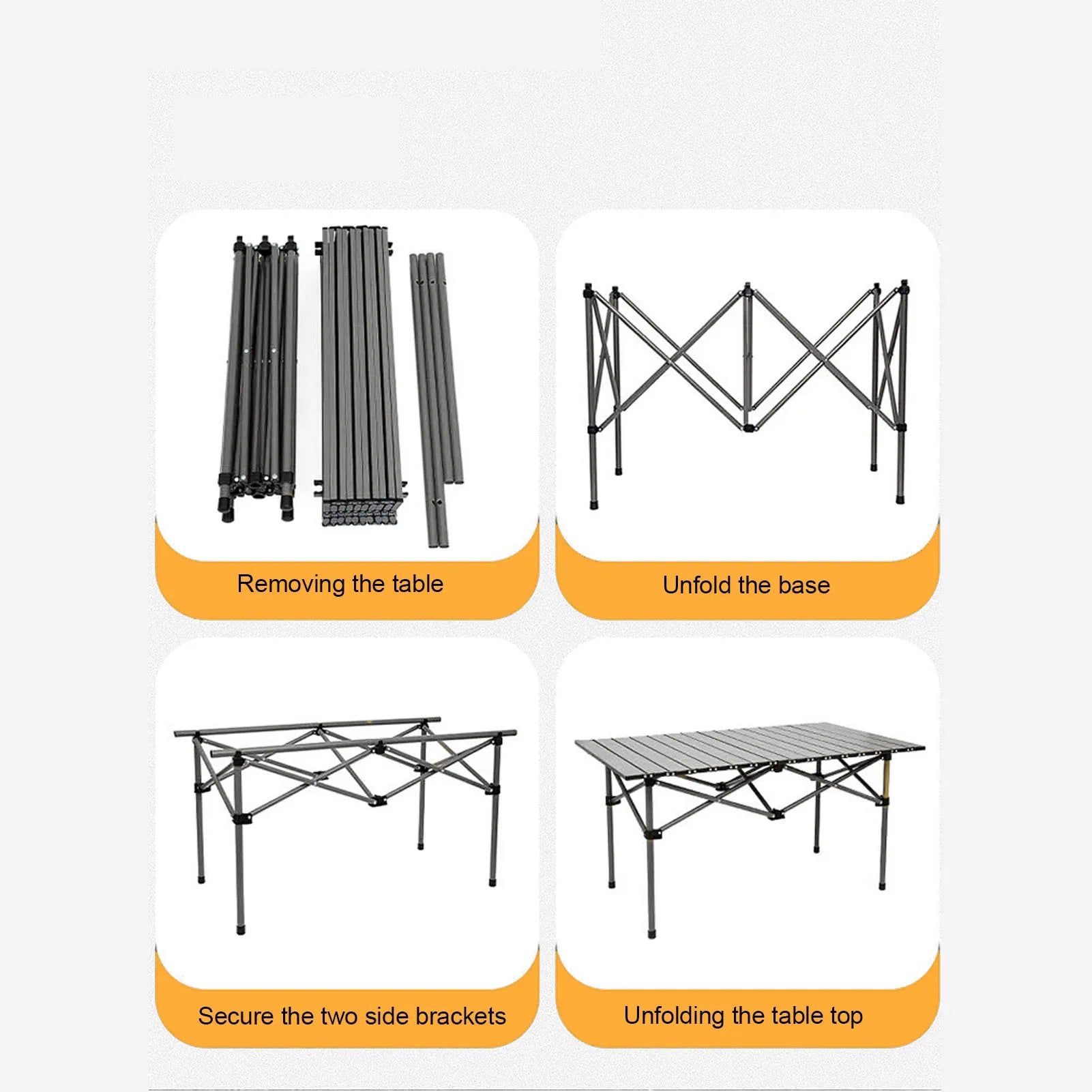 DOACT Folding Camping Table Roll Up Outdoor For BBQ - Safety First Gear 25
