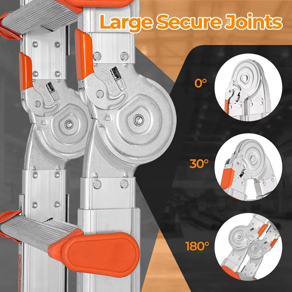 Aluminum Multi-Position Ladder With Stabilizer And Anti Slip Treads