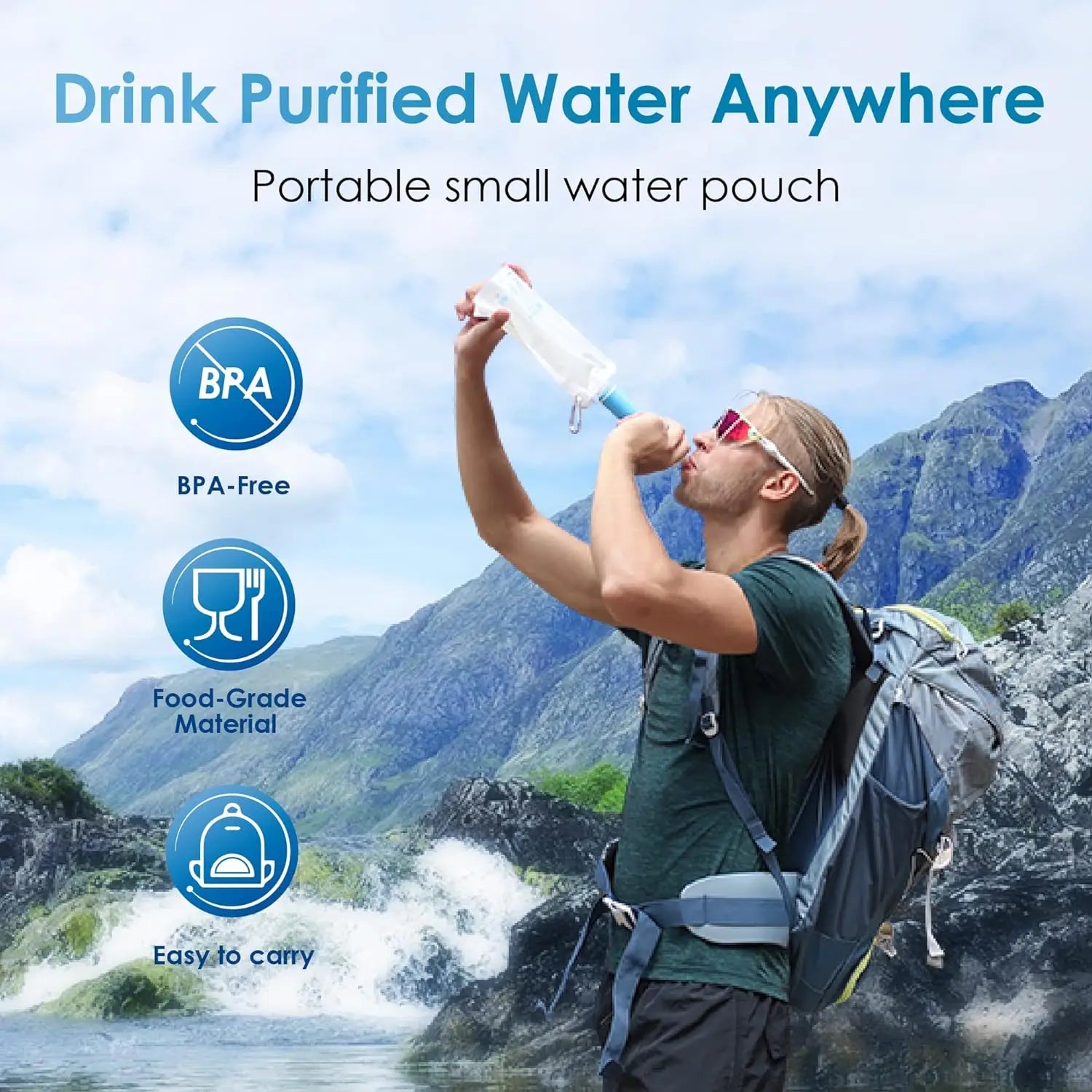 Waterdrop Gravity Water Filter Straw Camping Water Purifier - Safety First Gear 25