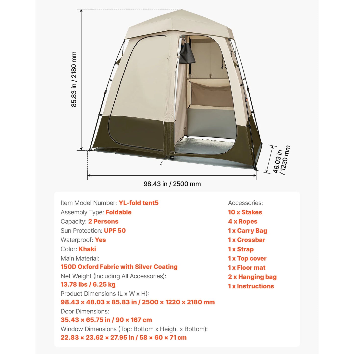 SucceBuy Camping Shower Tent One Room Privacy Changing Room - Safety First Gear 25
