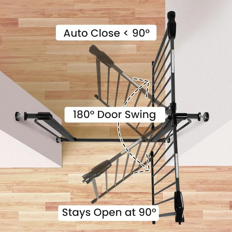 Easy Walk-Thru Safety Gate with Auto-Close and Hold-Open Features - Safety First Gear 25