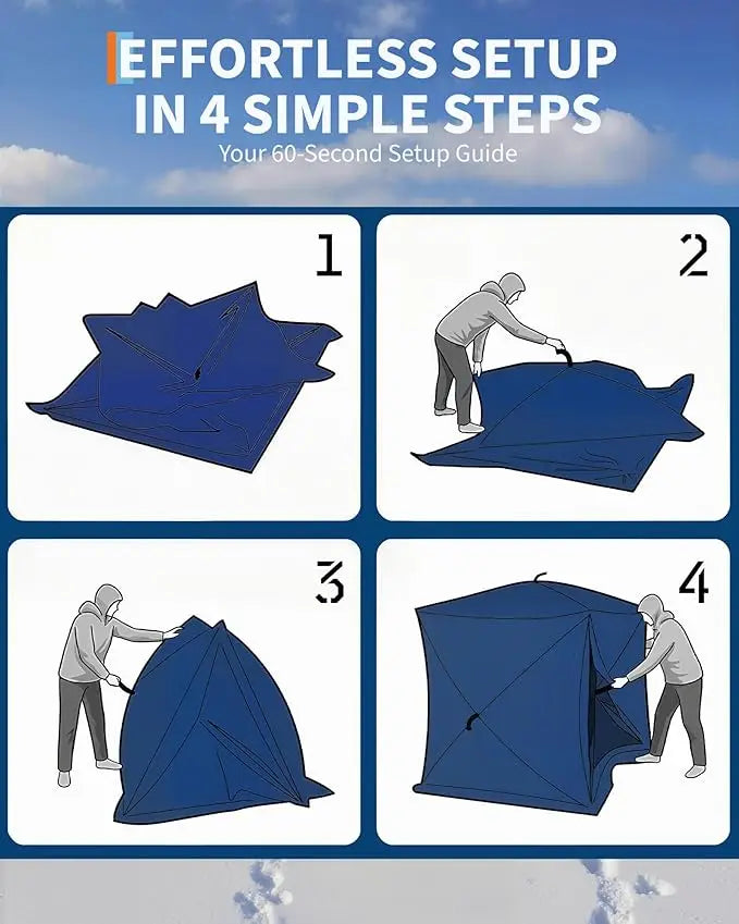 Insulated Pop-Up Ice Fishing Tent for Winter Fishing - Safety First Gear 25