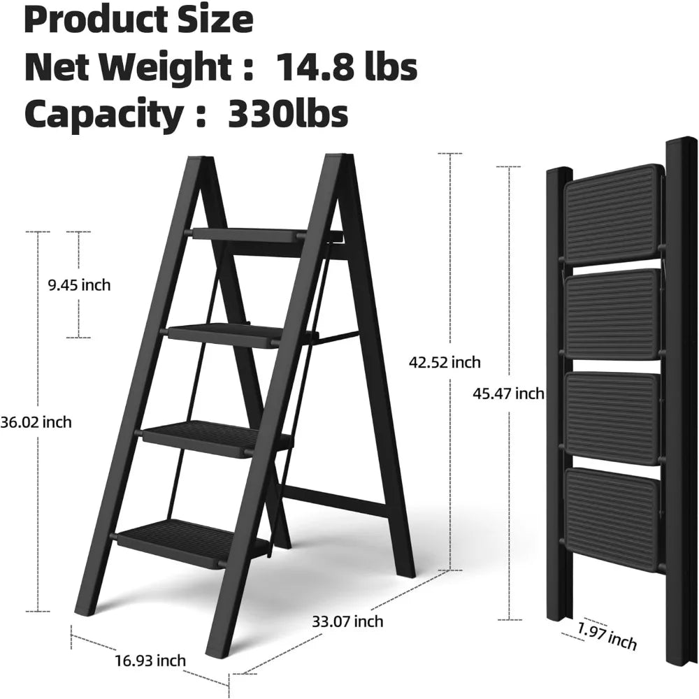 Portable Steel Folding Ladder With Anti Slip Treads