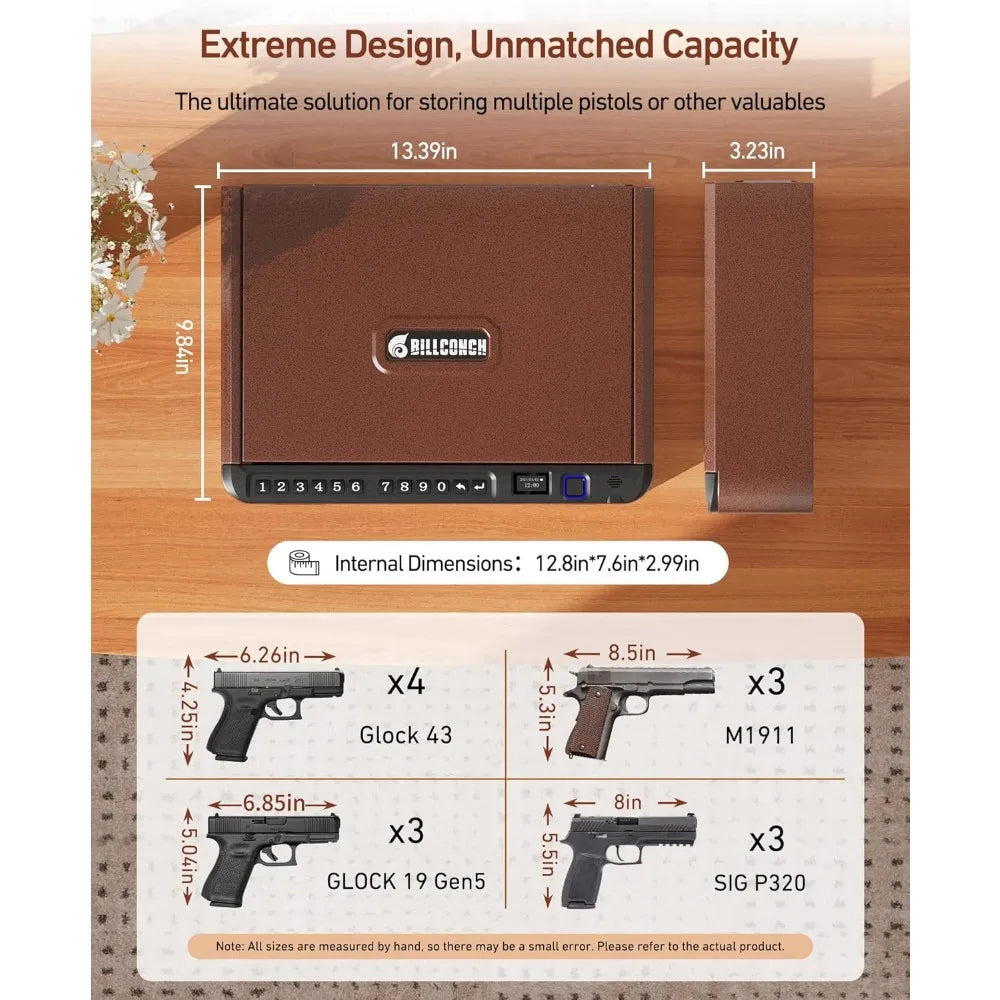 Chamber Biometric FingerprintActivated Handgun Security Safe FourWay Quick Access App - Safety First Gear 25