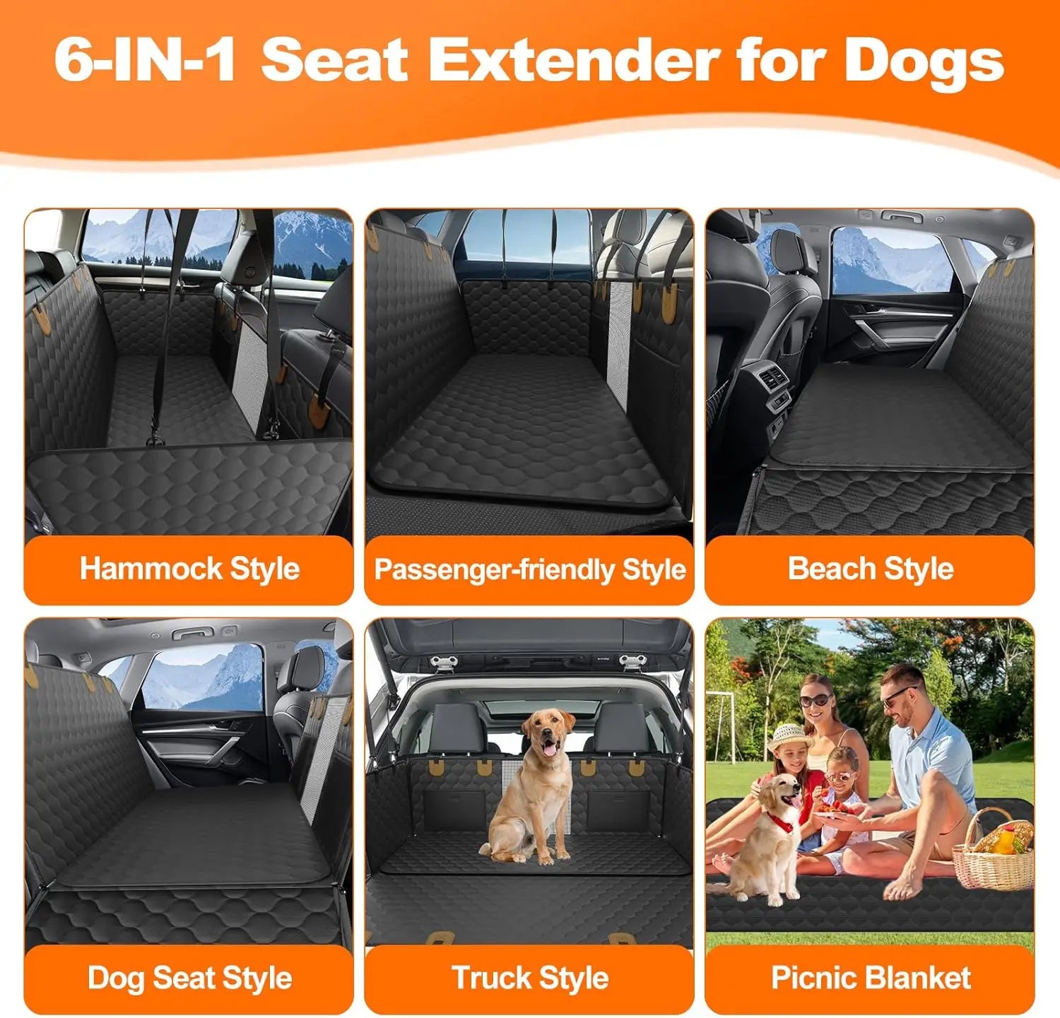 Waterproof Dog Car Seat Cover and Safety Hammock for Travel - Safety First Gear 25
