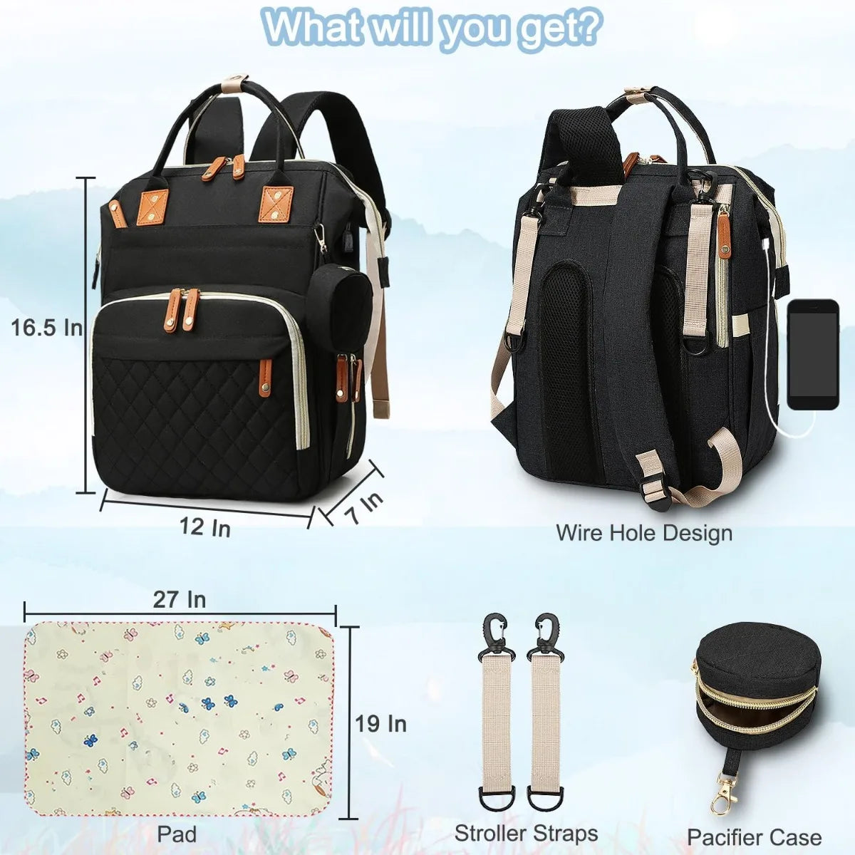 Backpack Diaper Bag For Dad Mom Large Capacity Nursing - Safety First Gear 25