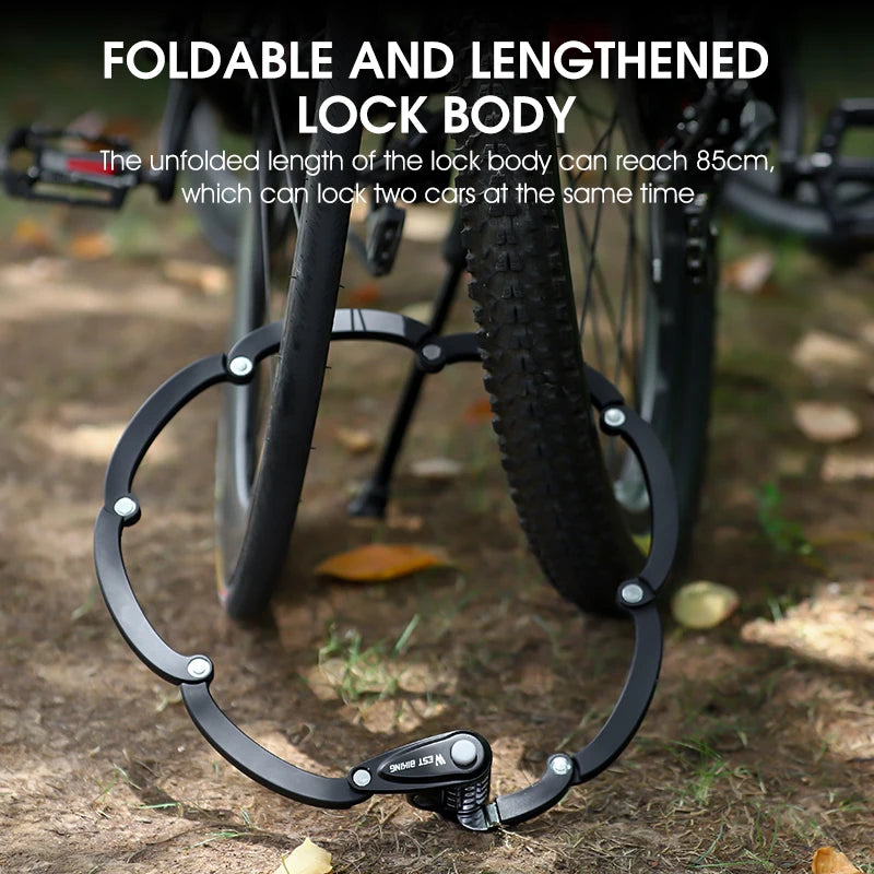 West Biking Portable Anti-Theft Folding Lock for Bicycles - Safety First Gear 25