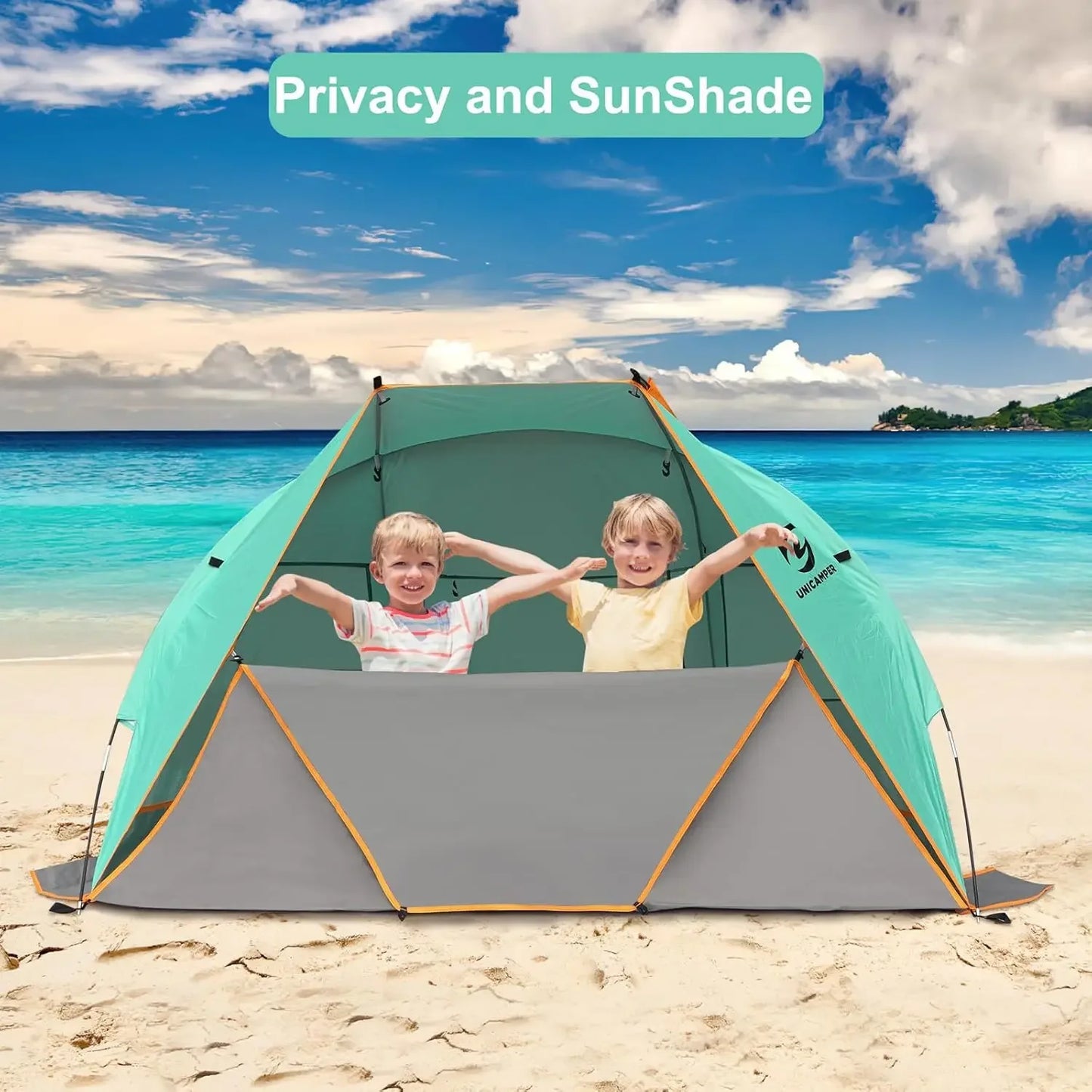 Unp Beach Tent Sun Shelter UPF 50+ With Mesh Windows - Safety First Gear 25