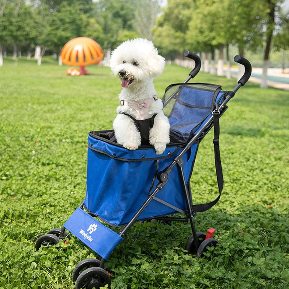Pet Stroller for Dogs and Cats Travel Carrier with Wheels - Safety First Gear 25