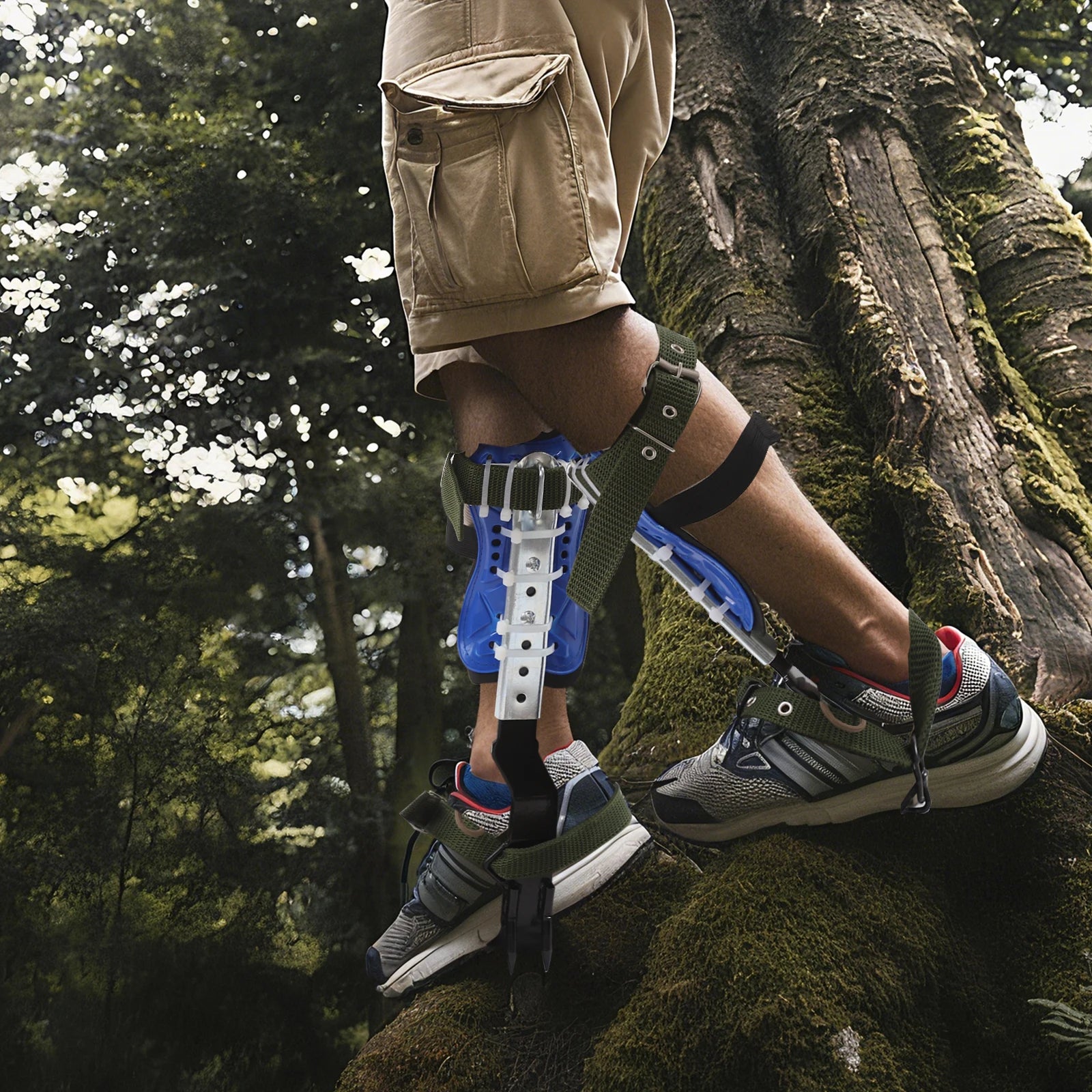 Tree Climbing Spikes Gear Set With Safety Harness Rope Gloves - Safety First Gear 25