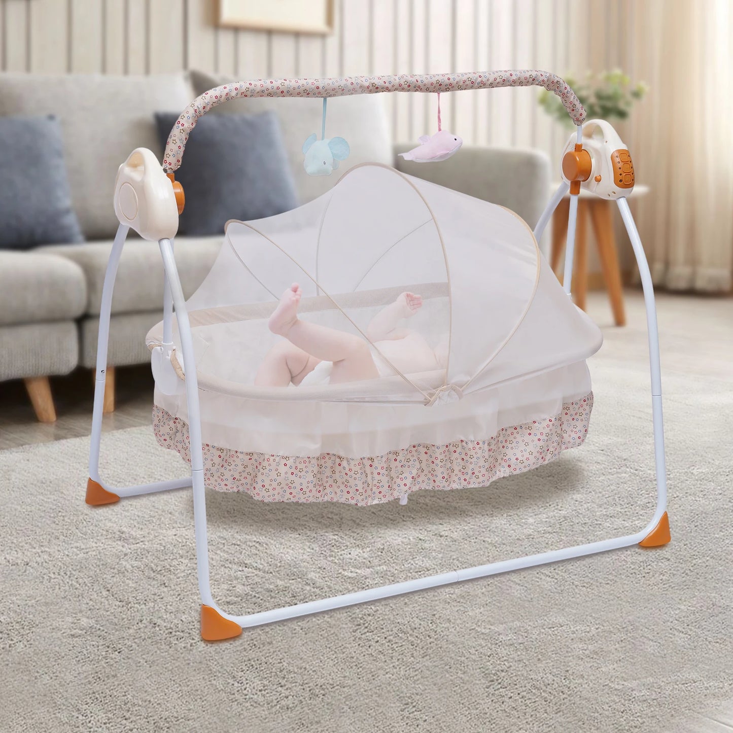 Baby Crib Cradle Infant Rocker Auto Swing Bed For Babies - Safety First Gear 25