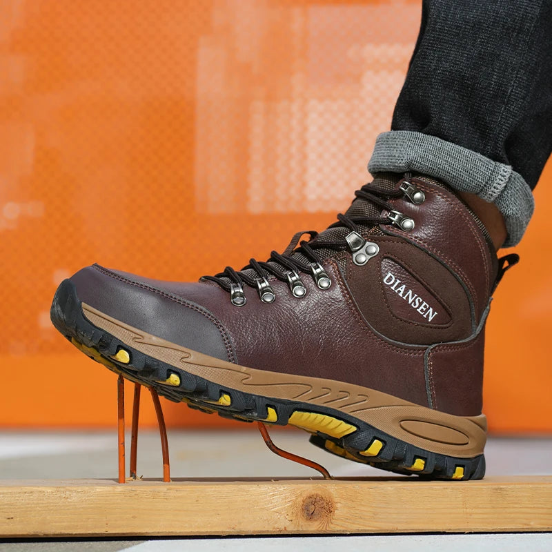Veigar Waterproof Leather Work Boots Durable Safety Shoes - Safety First Gear 25