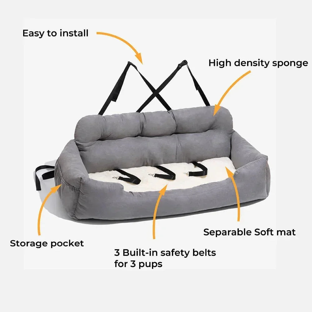 Large Dog Carrier Travel Hammock Seat Cover for Pets - Safety First Gear 25