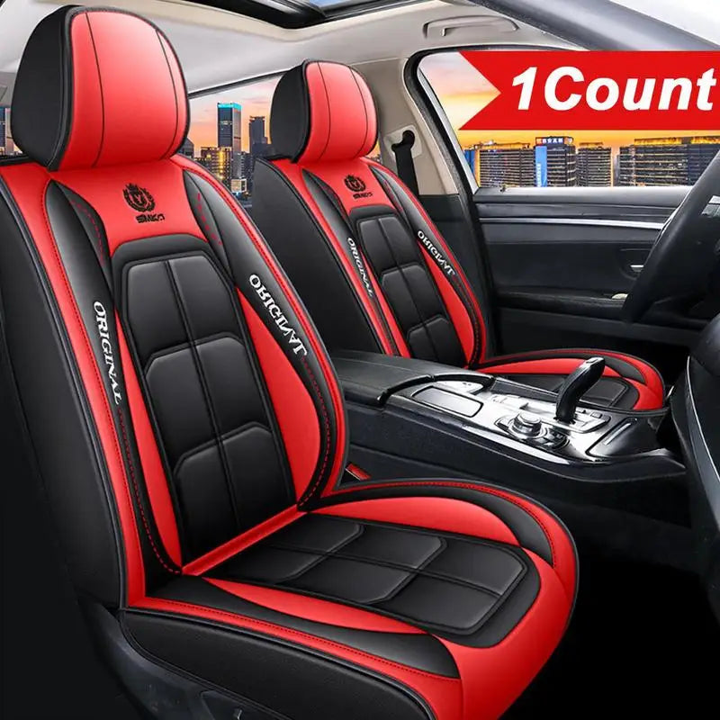 Stylish PU Leather Car Seat Cover for Front Seats - Safety First Gear 25