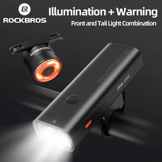 ROCKBROS Rechargeable Bike Light Waterproof Headlight 200M