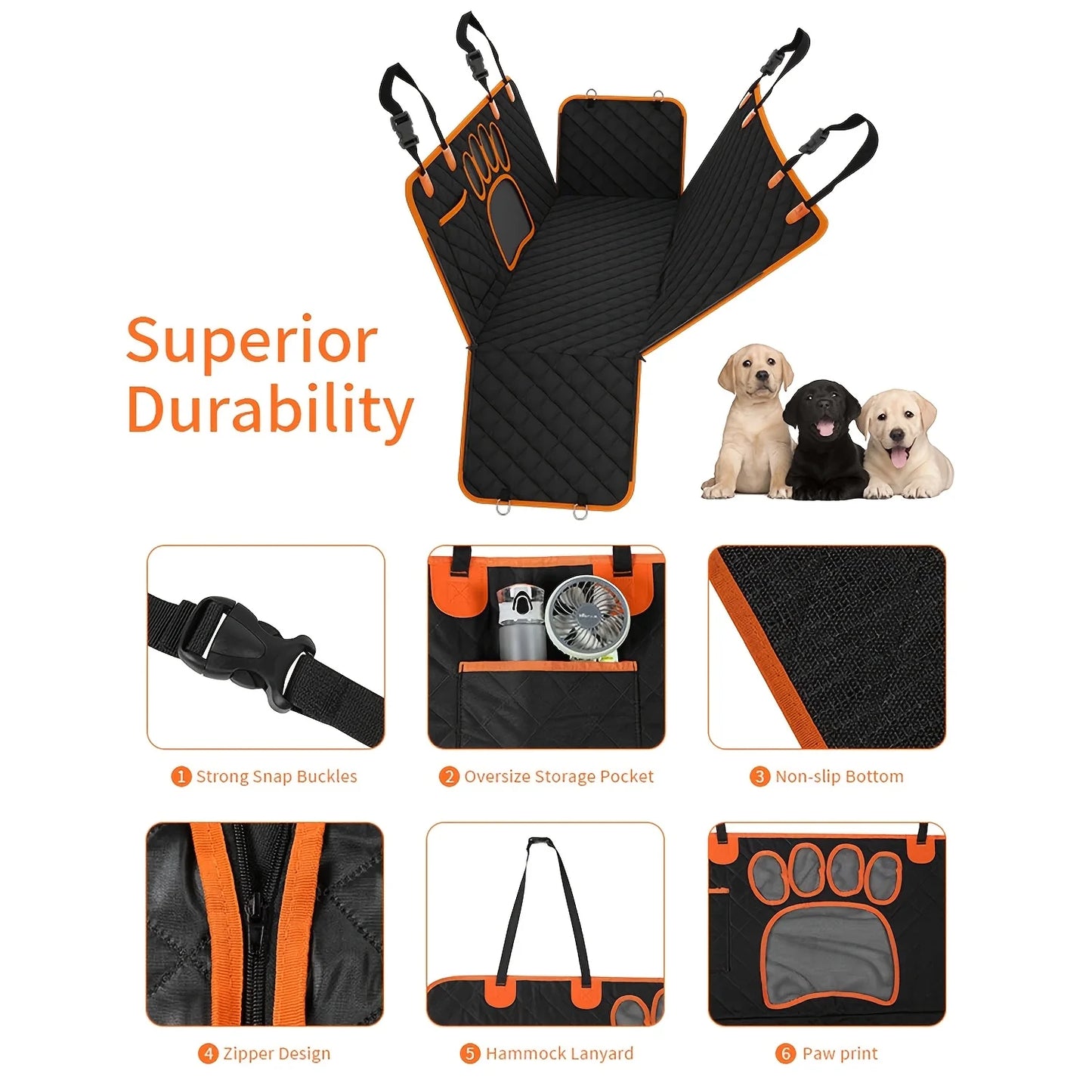 Zhejiang Dog Seat Cover Hammock Waterproof Heavy Duty Anti Slip For Cars