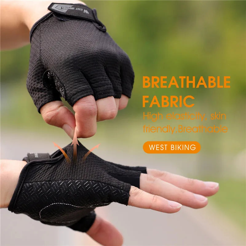 West Biking Half Finger Cycling Gloves Anti Slip MTB - Safety First Gear 25